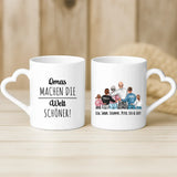 Weiße Tasse mit Herzhenkel und personalisiertem Namen – romantische Geschenkidee von Love & Faith