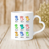 Weiße Tasse mit Herzhenkel und personalisiertem Namen – romantische Geschenkidee von Love & Faith