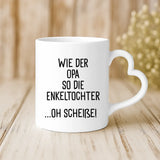 Weiße Tasse mit Herzhenkel und personalisiertem Namen – romantische Geschenkidee von Love & Faith