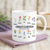 Weiße Tasse mit personalisiertem Spruch und Namen – individuelle Geschenkidee von Love & Faith