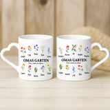 Weiße Tasse mit Herzhenkel und personalisiertem Namen – romantische Geschenkidee von Love & Faith