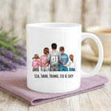 Weiße Tasse mit personalisiertem Spruch und Namen – individuelle Geschenkidee von Love & Faith