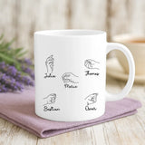 Weiße Tasse mit personalisiertem Spruch und Namen – individuelle Geschenkidee von Love & Faith