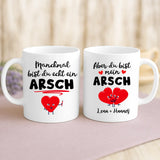 Weiße Tasse mit personalisiertem Spruch und Namen – individuelle Geschenkidee von Love & Faith