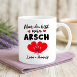 Weiße Tasse mit personalisiertem Spruch und Namen – individuelle Geschenkidee von Love & Faith