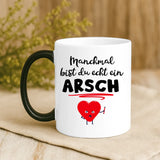 Magische Tasse mit Thermo-Farbwechsel und personalisiertem Namen – witzige Geschenkidee von Love & Faith