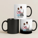 Magische Tasse mit Thermo-Farbwechsel und personalisiertem Namen – witzige Geschenkidee von Love & Faith
