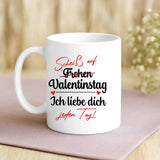 Weiße Tasse mit personalisiertem Spruch und Namen – individuelle Geschenkidee von Love & Faith