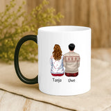 Magische Tasse mit Thermo-Farbwechsel und personalisiertem Namen – witzige Geschenkidee von Love & Faith
