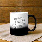 Magische Tasse mit Thermo-Farbwechsel und personalisiertem Namen – witzige Geschenkidee von Love & Faith