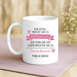 Weiße Tasse mit personalisiertem Spruch und Namen – individuelle Geschenkidee von Love & Faith