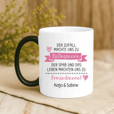 Magische Tasse mit Thermo-Farbwechsel und personalisiertem Namen – witzige Geschenkidee von Love & Faith