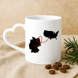 Weiße Tasse mit Herzhenkel und personalisiertem Namen – romantische Geschenkidee von Love & Faith