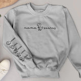 Anthrazit Pullover personalisiert mit Mamasaurus und Kindernamen personalisiert gedruckt von Love & Faith