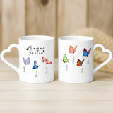 Weiße Tasse mit Herzhenkel und personalisiertem Namen – romantische Geschenkidee von Love & Faith