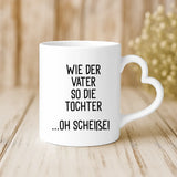 Weiße Tasse mit Herzhenkel und personalisiertem Namen – romantische Geschenkidee von Love & Faith