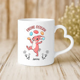 Weiße Tasse mit Herzhenkel und personalisiertem Namen – romantische Geschenkidee von Love & Faith