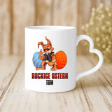 Weiße Tasse mit Herzhenkel und personalisiertem Namen – romantische Geschenkidee von Love & Faith