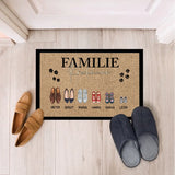Perspnalisierte Fussmatte 60x40cm Familienname und Schuhillustrationen von Love & Faith