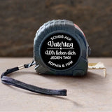 Metermaß mit Spruch "Scheiß auf Vatertag, wir lieben dich jeden Tag" zum Vatertag personalisiert gedruckt von Love & Faith