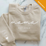 beiger Pullover personalisierbar Papa Slogan mit Kindernamen - gefertigt von Love & Faith