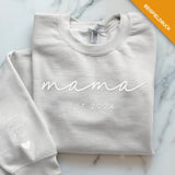 weißer Pullover personalisierbar Papa Slogan mit Kindernamen - gefertigt von Love & Faith