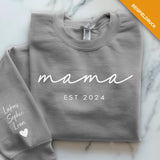 grauer Pullover personalisierbar Papa Slogan mit Kindernamen - gefertigt von Love & Faith