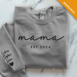 Grauer Pullover für Papa mit Kindernamen personalisiert von Love & Faith
