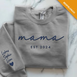 Grauer Pullover für Papa mit Kindernamen personalisiert von Love & Faith