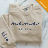 Sandfarbener Pullover für Papa mit Kindernamen personalisiert von Love & Faith