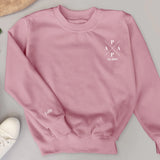 Rosa Pullover für Papa mit Kindernamen personalisierte Geschenkidee zum Vatertag von Love & Faith