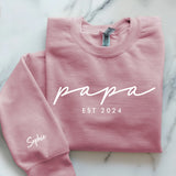 rosa Pullover personalisierbar Papa Slogan mit Kindernamen - gefertigt von Love & Faith