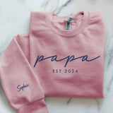 Pinker Pullover für Papa mit Kindernamen personalisiert von Love & Faith