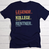 dunkelblaues Rentner T-Shirt mit Namen personalisiert von Love & Faith