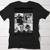 Schwarzes Unisex T-Shirt mit Supermama Backprint und eigenem Foto personalisierte Geschenkidee von Love & Faith