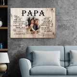 An unseren Papa - Eltern-Leinwand