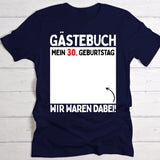 navy T-Shirt mit Fläche für Unterschriften als Party-Gästebuch Geburtstagsidee von Love & Faith