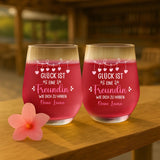 2er Set Weintumbler für Freundin mit "Glück ist eine Freundin wie dich zu haben" gestalten von Love & Faith