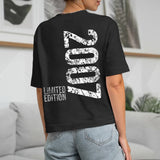 Personalisiertes T-Shirt mit Geburtstag mit Limited Edition in schwarz mit Rückendruck mit eigenem Design gedruckt von Love & Faith