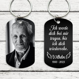 Bei mir - Individueller-Schlüsselanhänger (Gravur-Schwarz/Weiß)