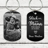 Gravierter Foto-Schlüsselanhänger "Glück ist, eine Mama wie dich zu haben" personalisiert von Love & Faith