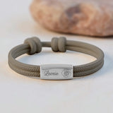 graues Segeltau Armband mit persönlicher Namensgravur von Love & Faith