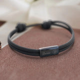 Antrazit Segeltau Armband mit persönlicher Namensgravur von Love & Faith