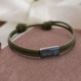 ranger grün Segeltau Armband mit persönlicher Namensgravur von Love & Faith