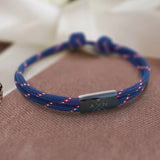 blau/rotes Segeltau Armband mit persönlicher Namensgravur und Jahrestag von Love & Faith
