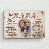 Love Faith Leinwand „Mama“ personalisiert – Wandbild mit Foto-Upload, Namen & Spruch „Mama, du bist meine Heldin“, Querformat oder Hochformat, Geschenk Muttertag Geburtstag