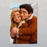 Personalisiertes Cartoon Poster für Paare als Geschenk zur Wohndekoration mit eigenem Foto gefertigt von Love & Faith
