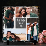 Unsere Fotos - Personalisierte Schieferplatte mit Foto Upload für Paare und Familie und Deine Liebsten