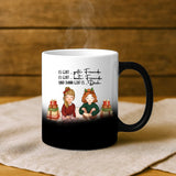 Thermoaktiv Weihnachtstasse mit Freundinnen-Illustration für Glühwein zur Weihnachtsfeier als Geschenk von Love & Faith