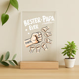 "Bester Papa Ever" Acrylaufsteller mit Holzsockel für Vatertagsgeschenk gestalten von Love & Faith